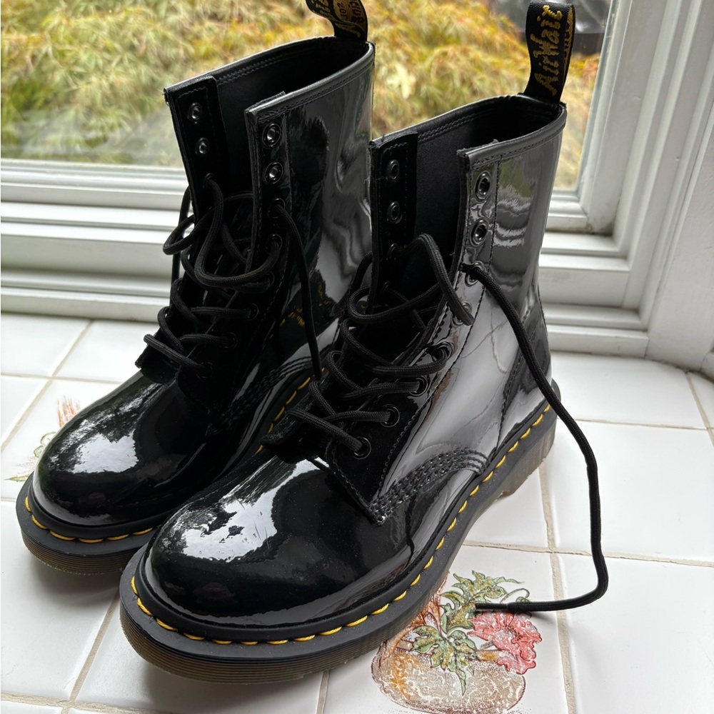 Dr. Martens Shiny Black Combat Boots